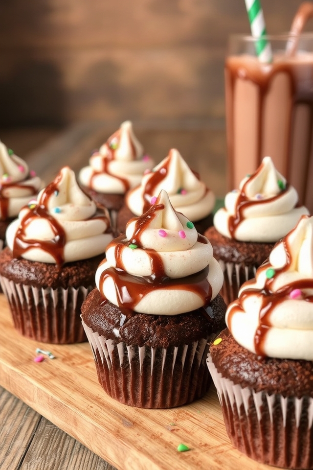chocolate milkshake dessert cupcakes