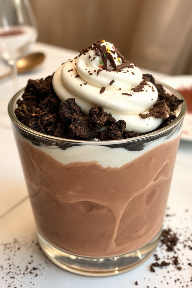 chocolate milkshake dessert layers
