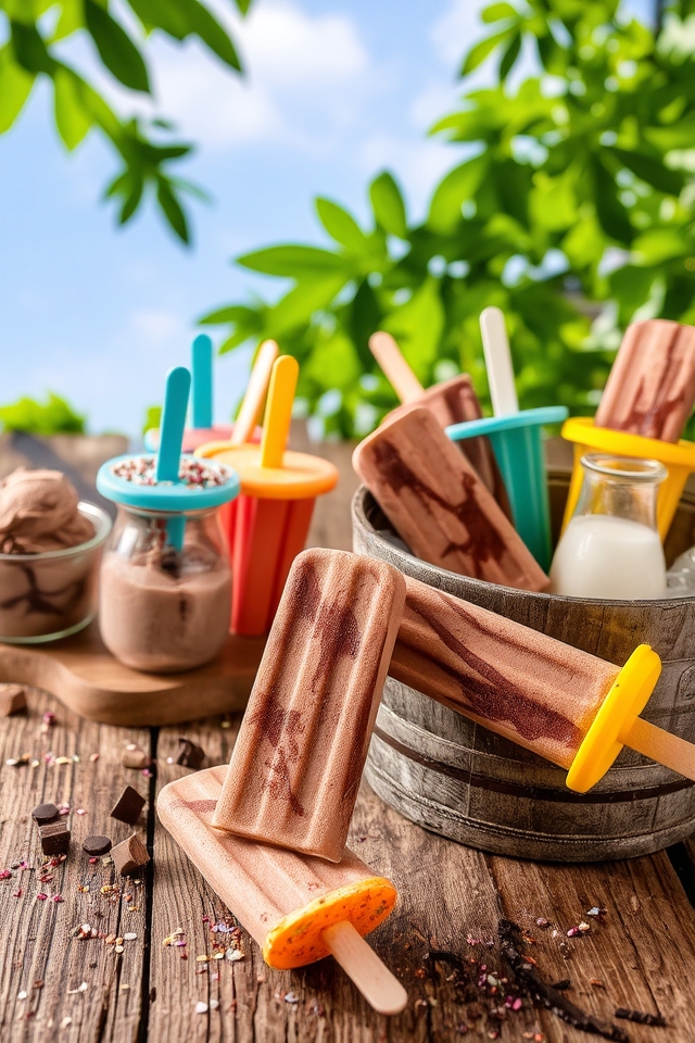 chocolate milkshake popsicles delight