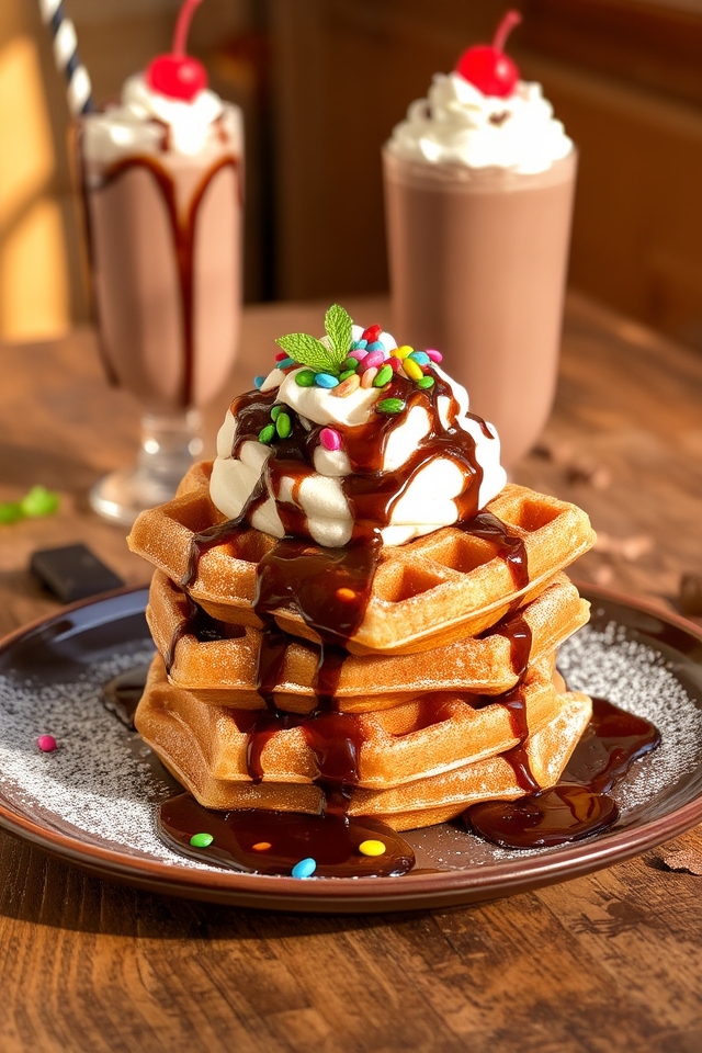 chocolatey waffle dessert treat