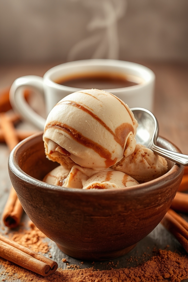 cinnamon infused coffee ice cream