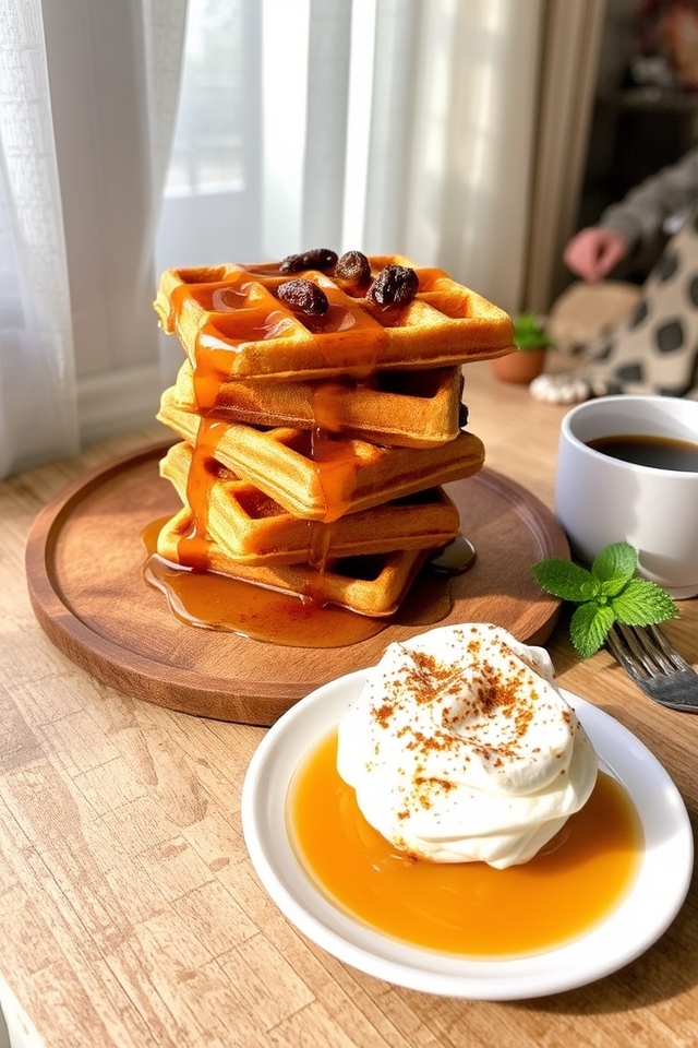 cinnamon raisin bread waffles