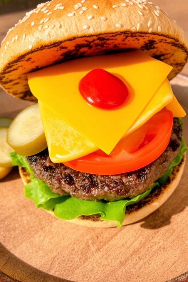 classic cheeseburger with cheese