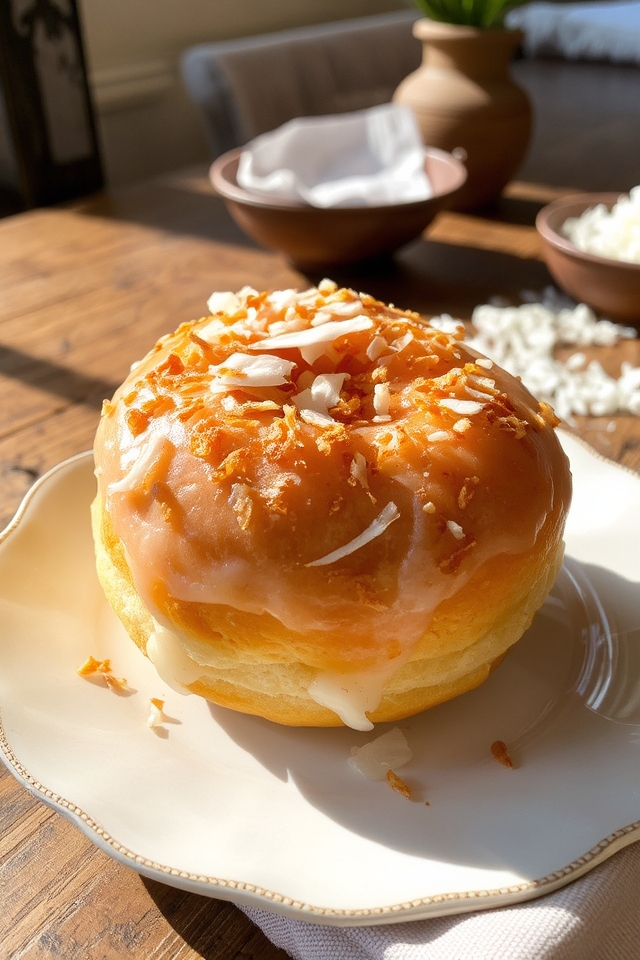 coconut filled glazed donuts