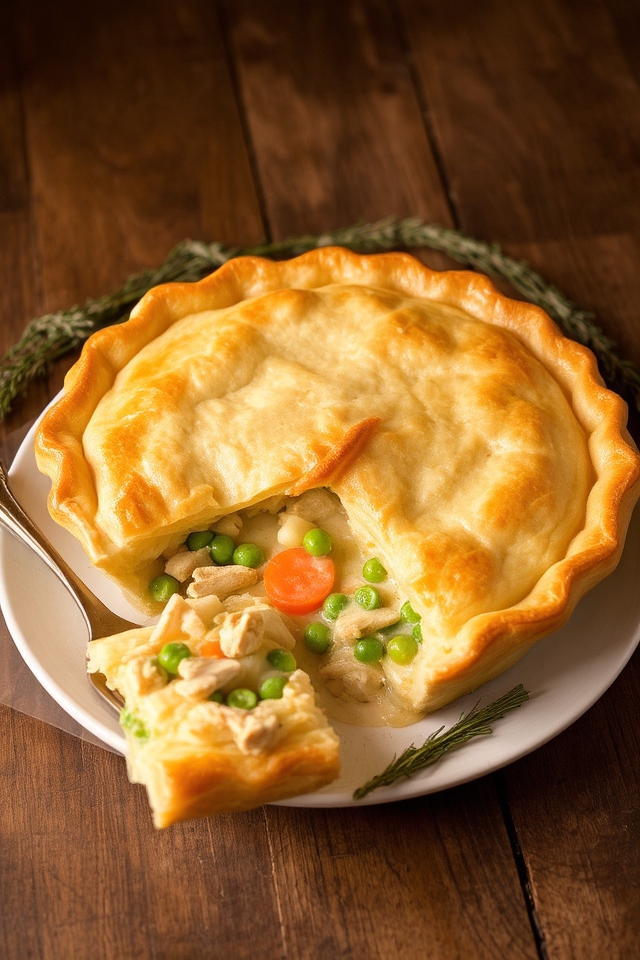 comforting chicken filled pastry