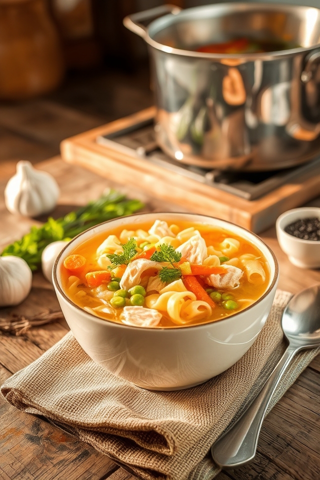 comforting chicken noodle soup