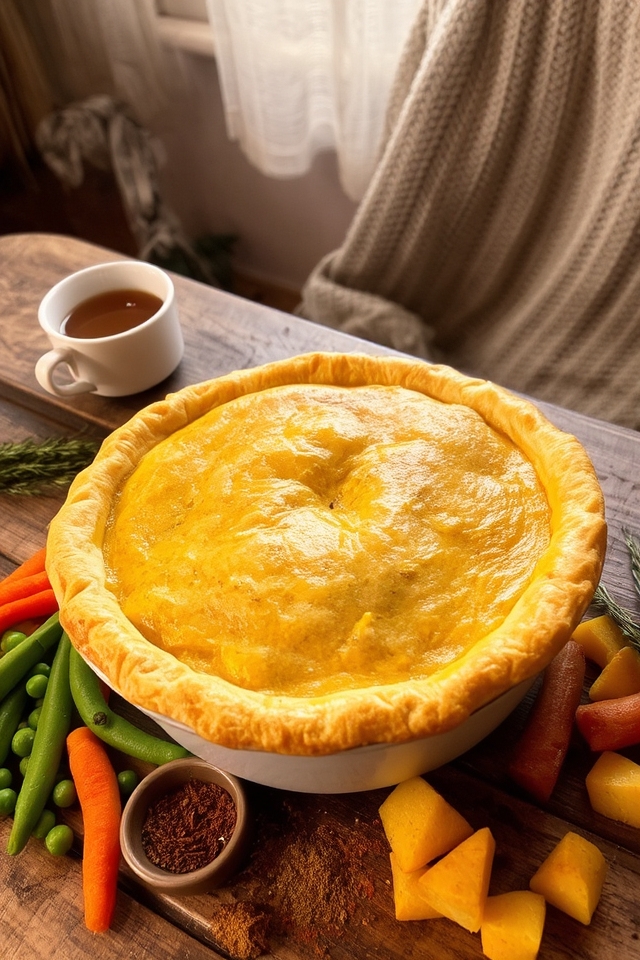 comforting curried vegetable pie