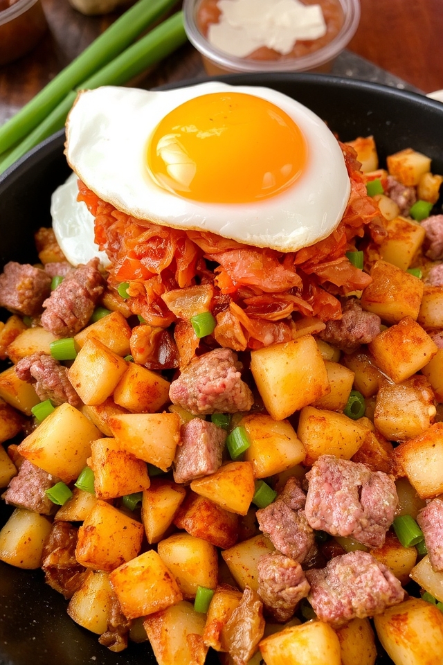 corned beef hash kimchi