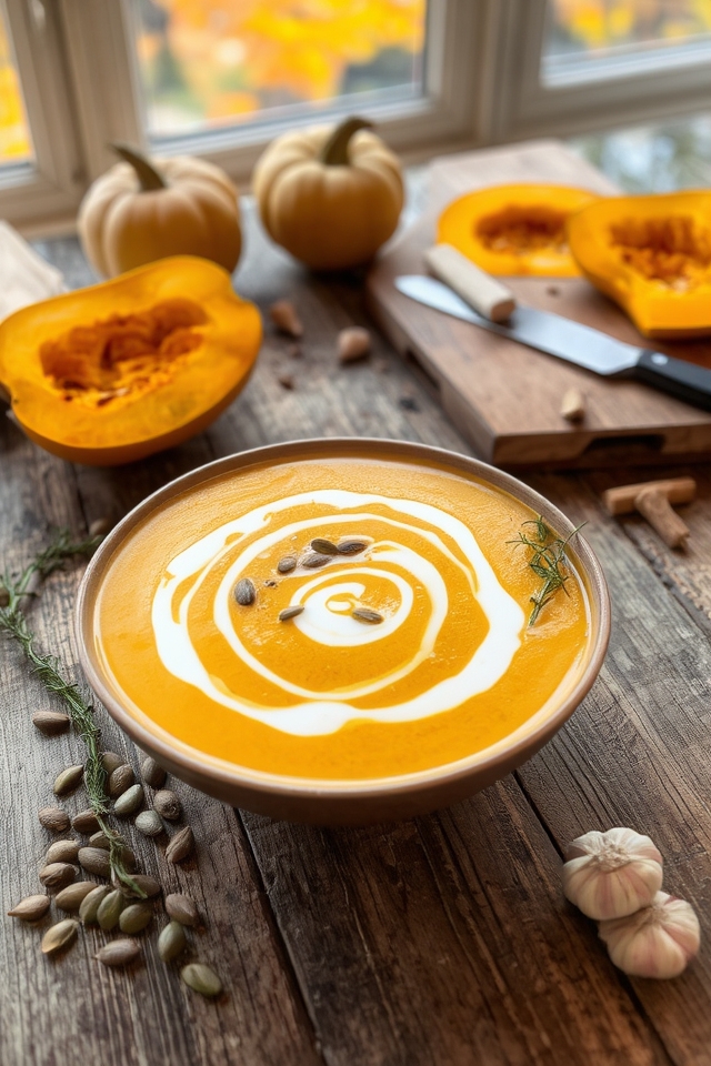 cozy creamy acorn squash soup