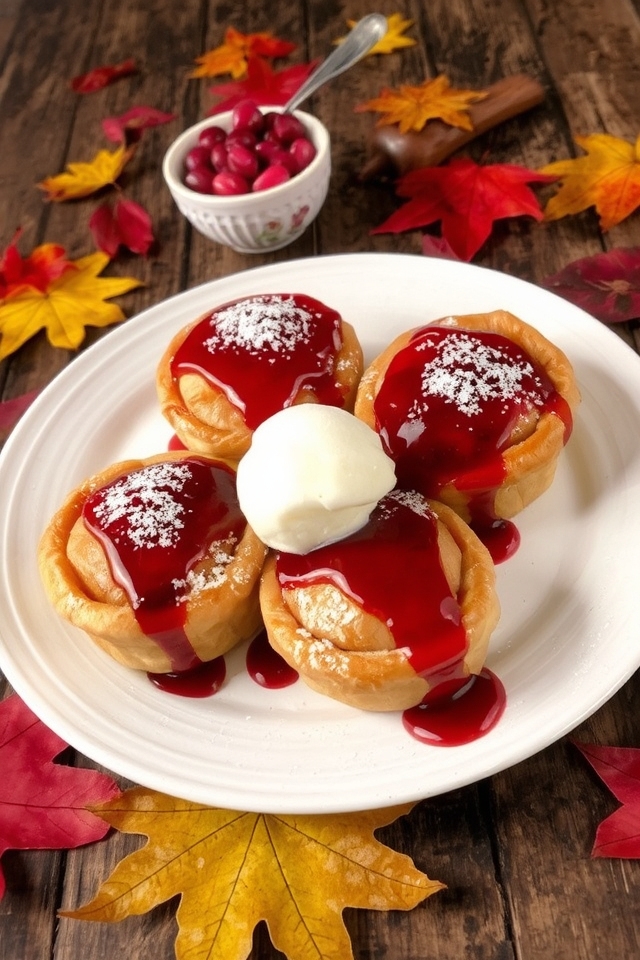 cranberry glazed apple dumplings dessert