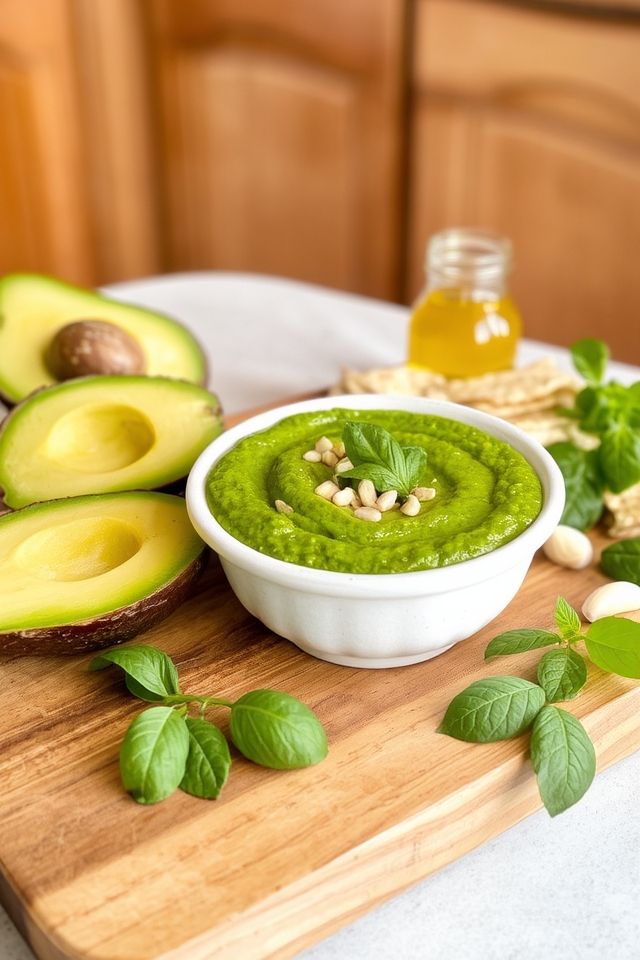 creamy avocado basil spread
