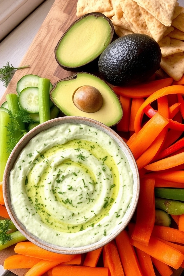creamy avocado tzatziki dip