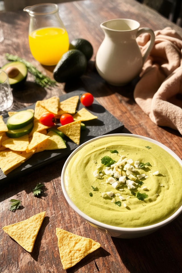 creamy feta avocado dip