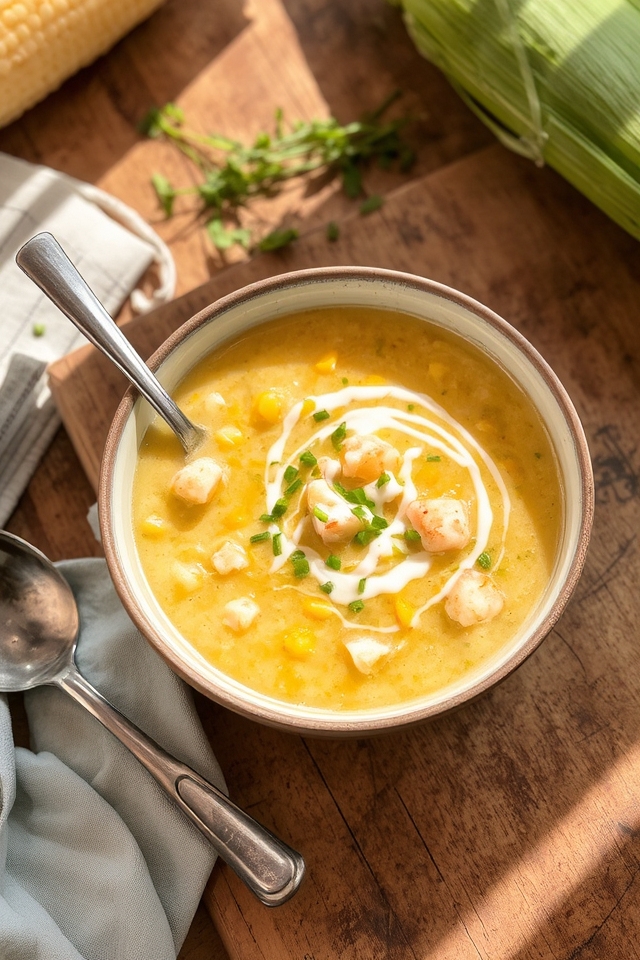 creamy lobster corn chowder