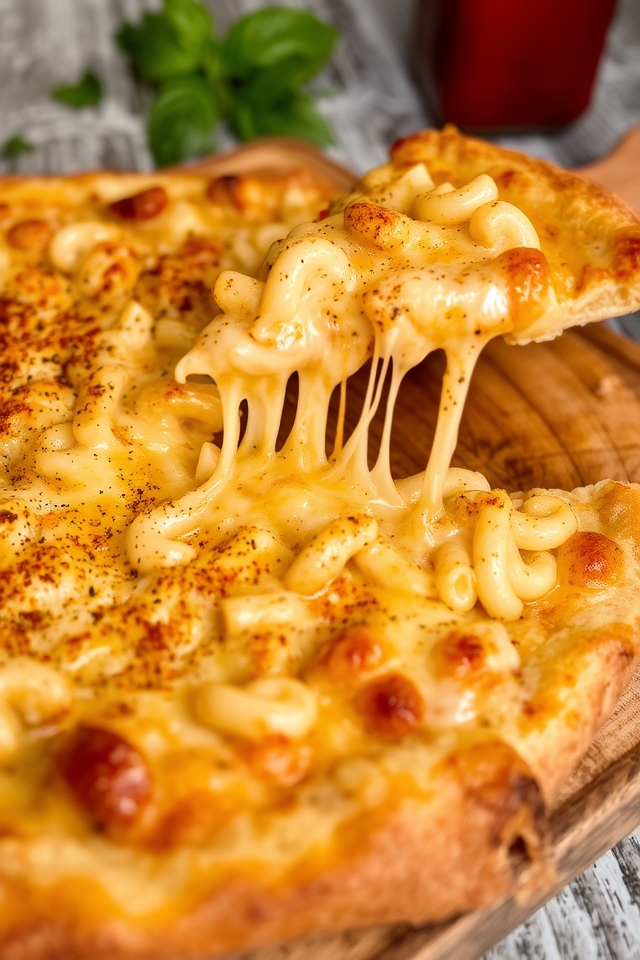 creamy mac and cheese pizza