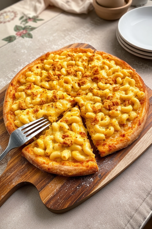 creamy mac and cheese pizza