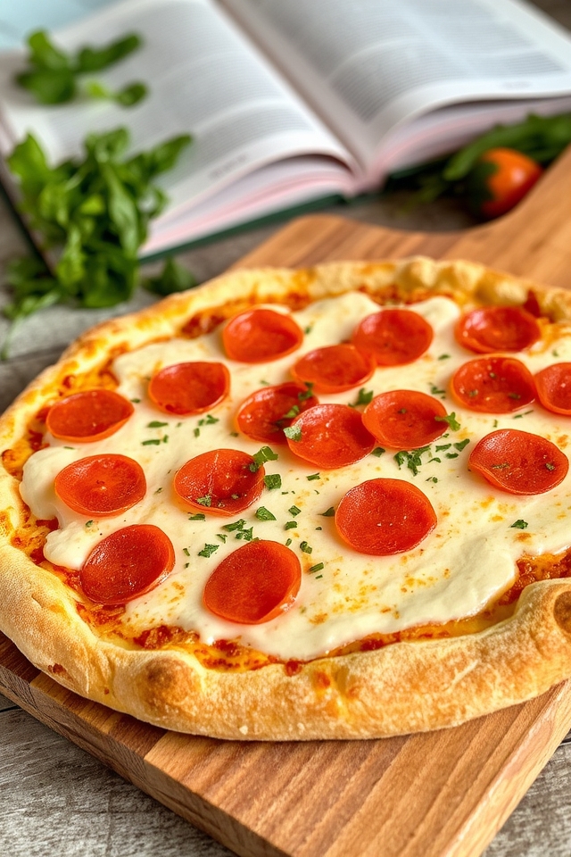 creamy pepperoni alfredo pizza