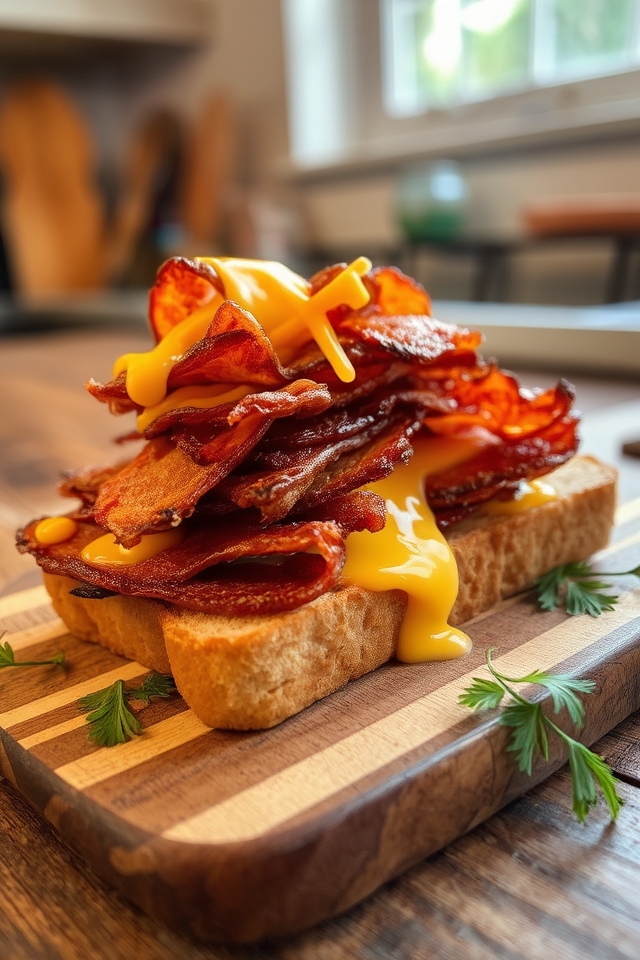 crispy bacon cheesy toast