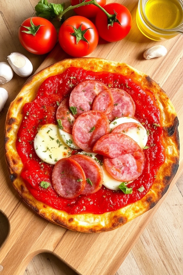 crispy salami flatbread appetizer