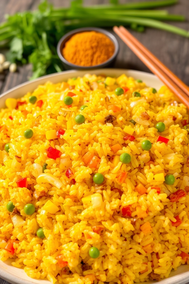 curry flavored vegetable fried rice