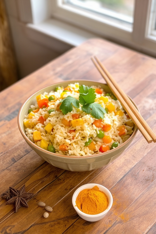 curry infused vegetable fried rice