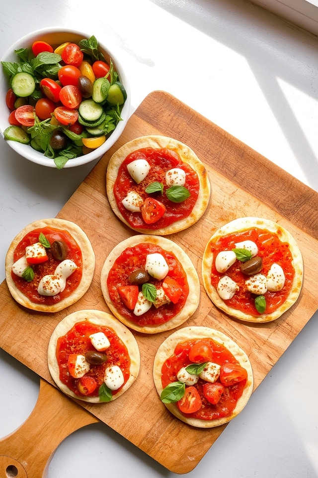 customizable mini pita pizzas