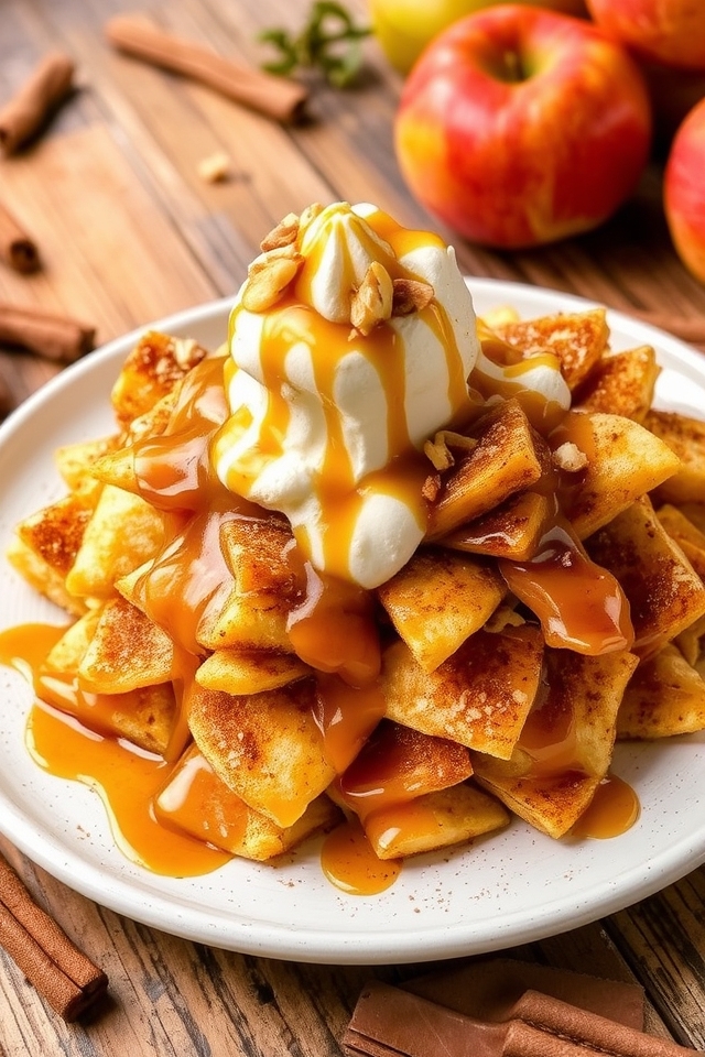 decadent apple nacho dessert