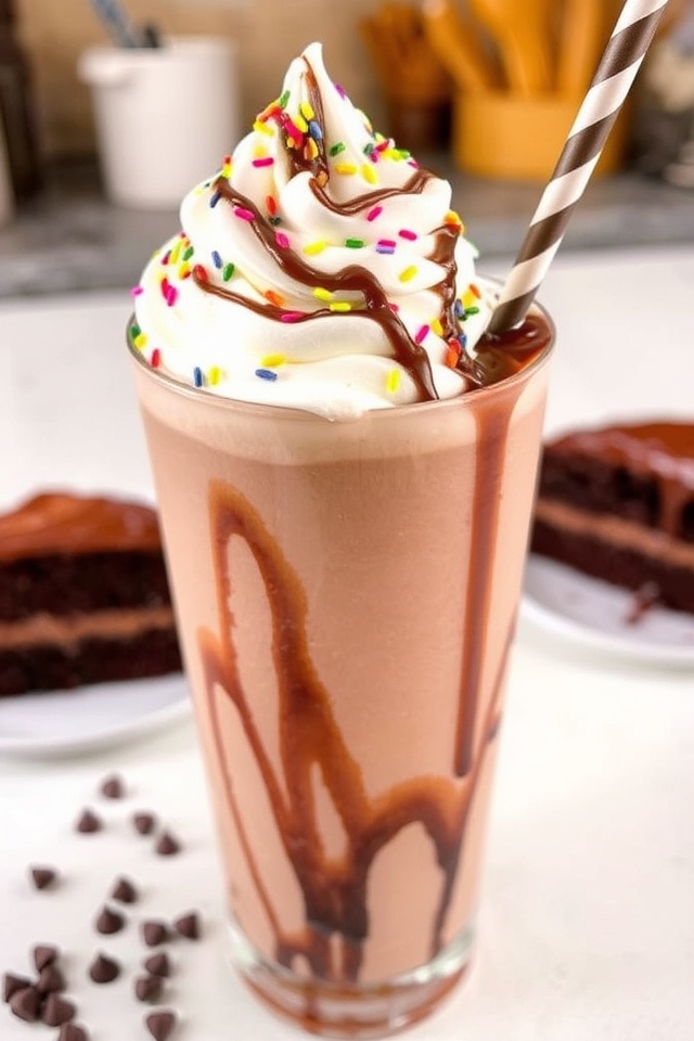 decadent chocolate cake milkshake