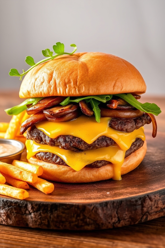 decadent truffle double cheeseburger
