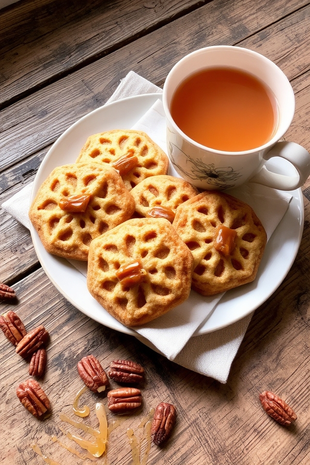 delicate caramel infused lace cookies