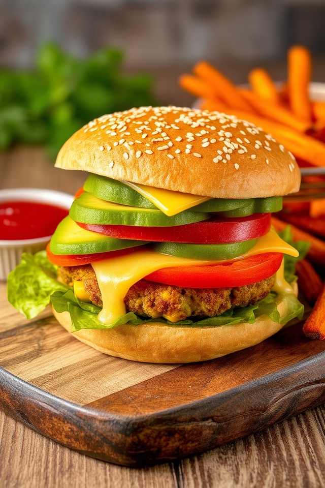 delicious veggie cheeseburger delight