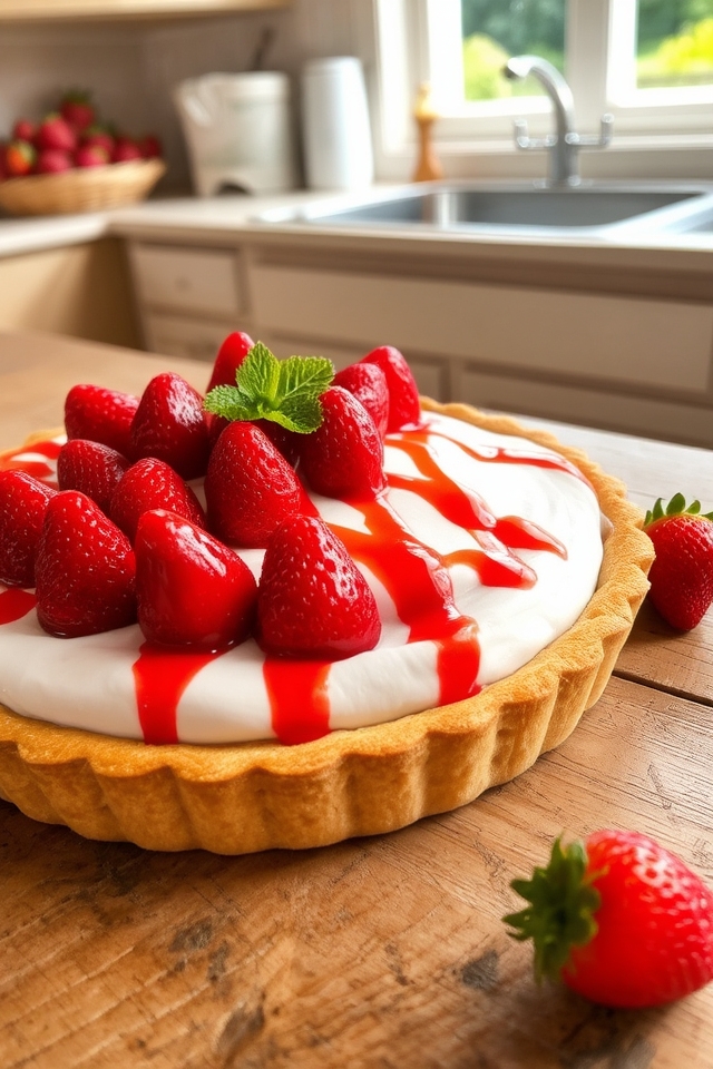 delightful strawberry cream pie