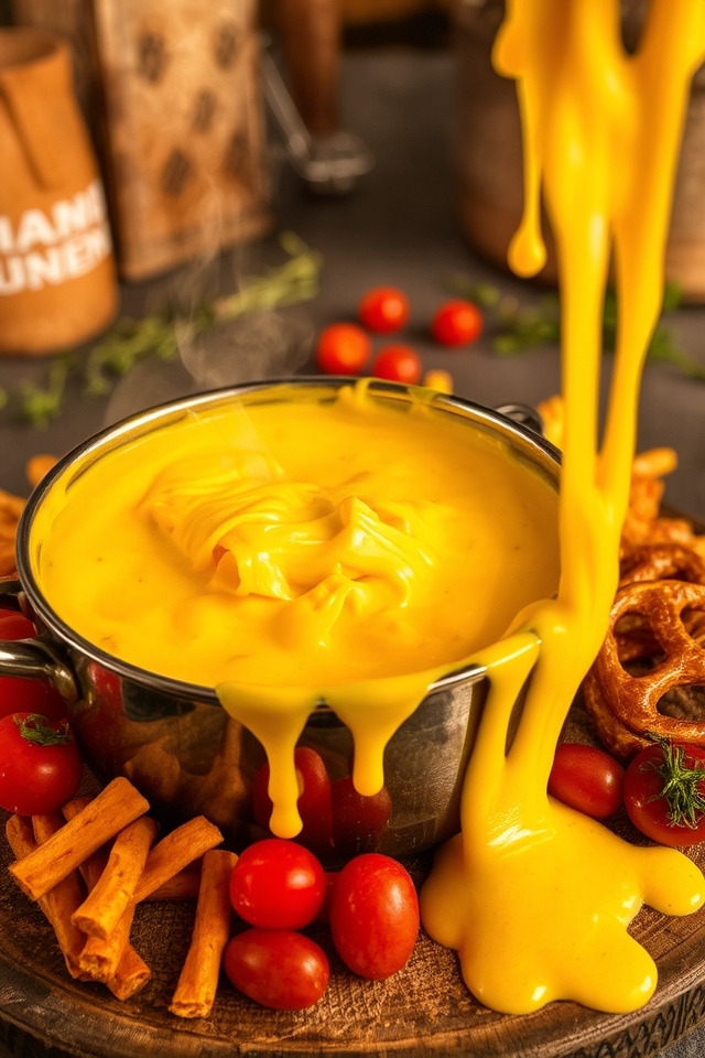 delightful string cheese fondue