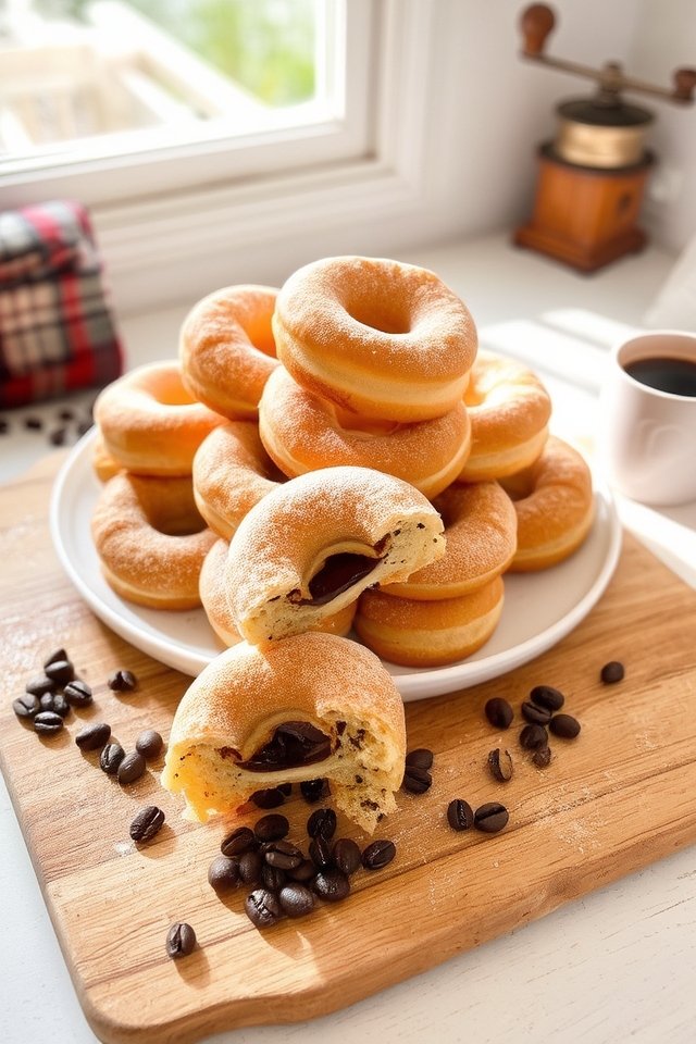 espresso filled coffee donuts