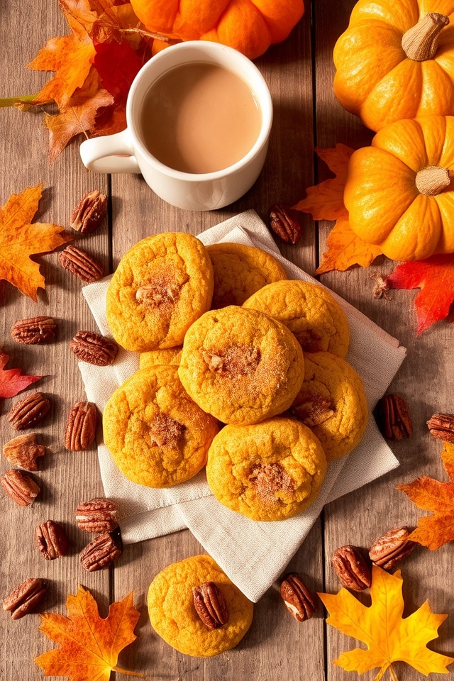fall inspired pumpkin pecan cookies