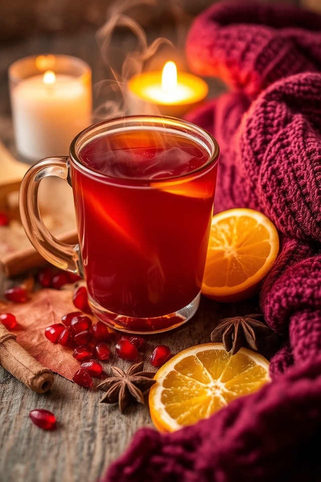 festive spiced pomegranate cider
