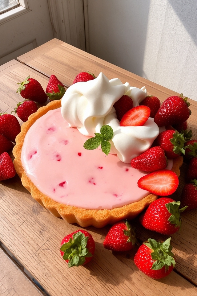 flaky strawberry cream tart