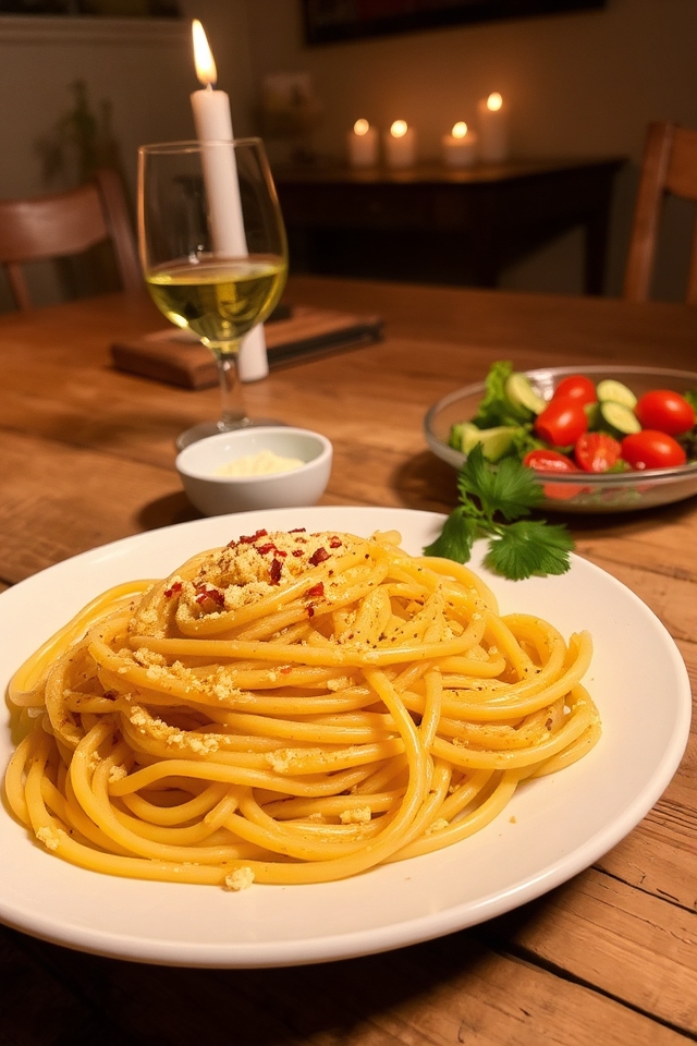 flavorful garlic linguine dish