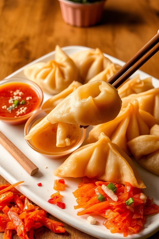 flavorful spicy kimchi dumplings