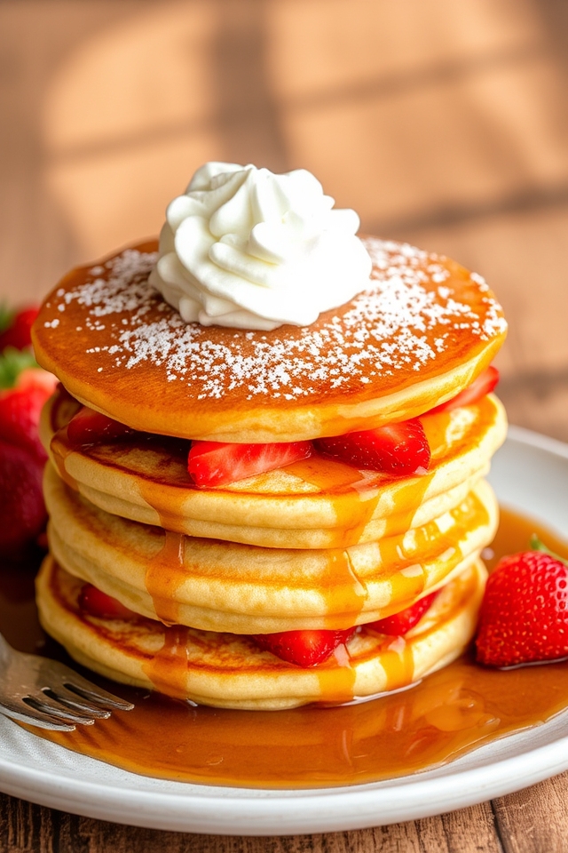 fluffy strawberry pancake delight