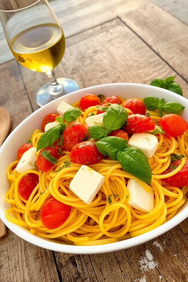 fresh mozzarella pasta dish