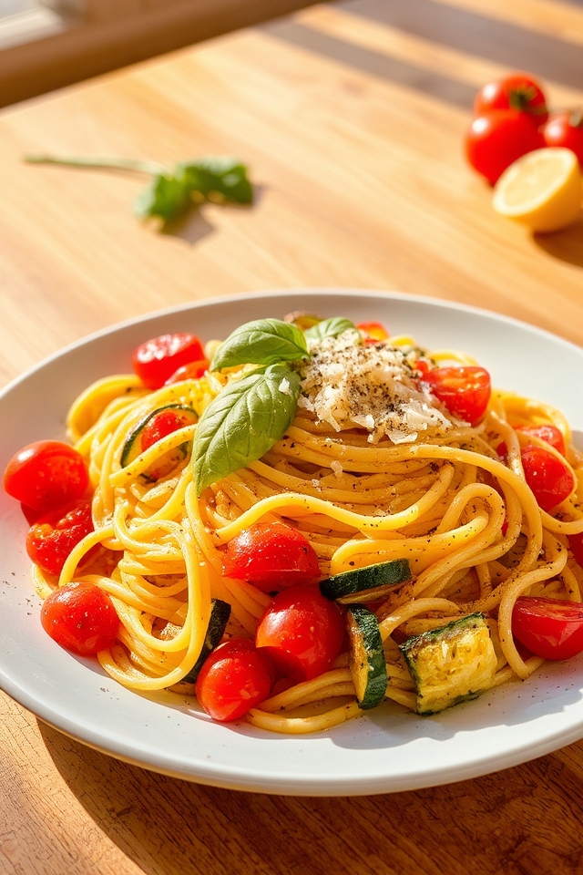 fresh vegetable pasta delight