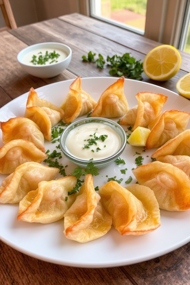 garlic butter shrimp dumplings
