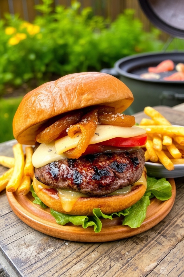 gourmet blue cheese burger