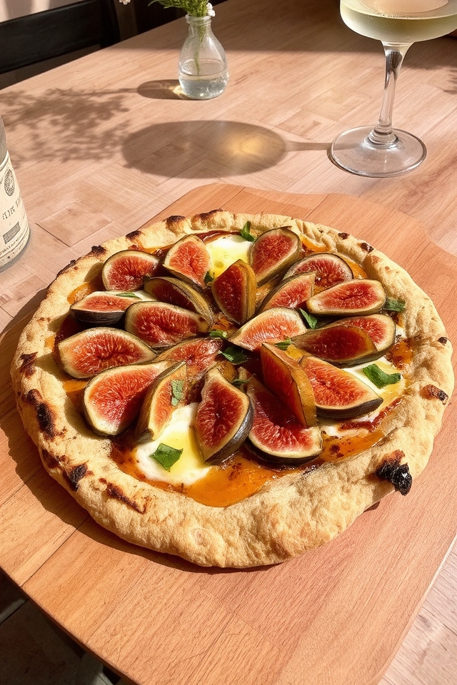 gourmet fig and brie pizza
