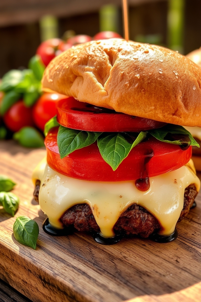 gourmet italian inspired cheeseburger