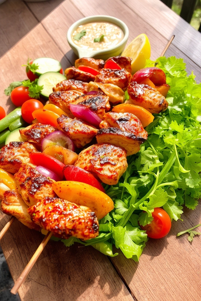 grilled chicken skewers delight