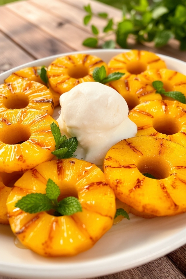 grilled honey caramelized pineapple