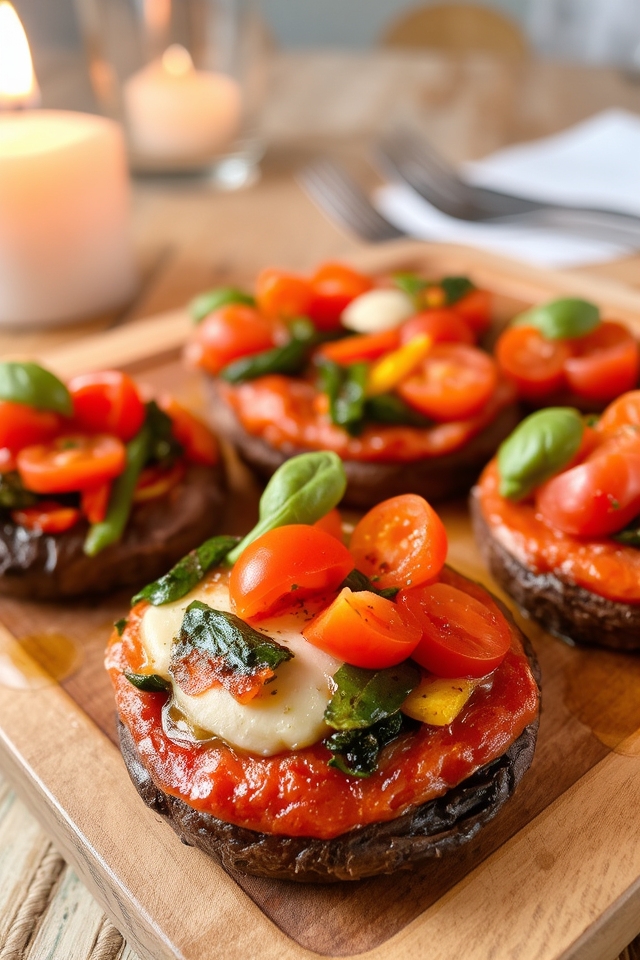 healthy portobello mushroom pizza