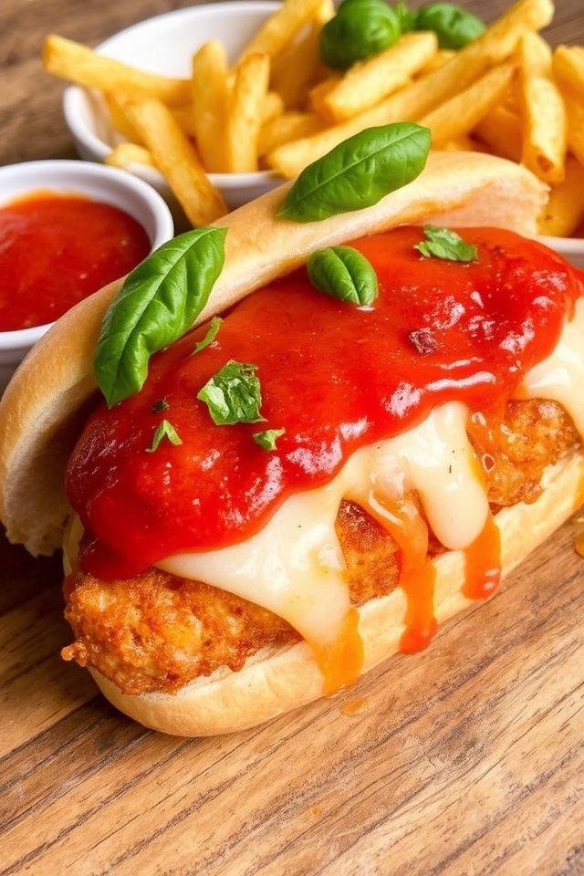 hearty chicken parmesan sandwiches